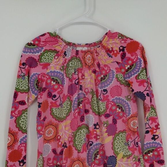 hanna Andersson Girl's Dress Size 140 Size 10 Pink Floral Paisley Long Sleeve - Picture 2 of 12